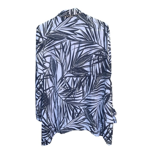 Peck & Peck Sz large long sleeve lightweight Flowy blouse black and white - Picture 2 of 5